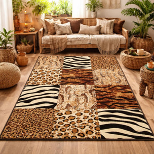 Tapis salon et chambre tissé motif animaux VOJO