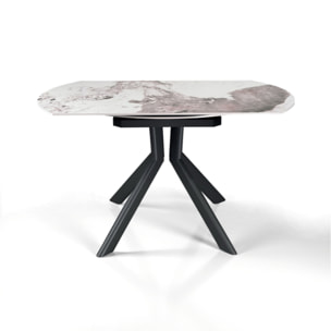 Table à manger extensible Tomasucci TAAK, en céramique, marbre onyx, gris Ø 135 135 x 85 cm