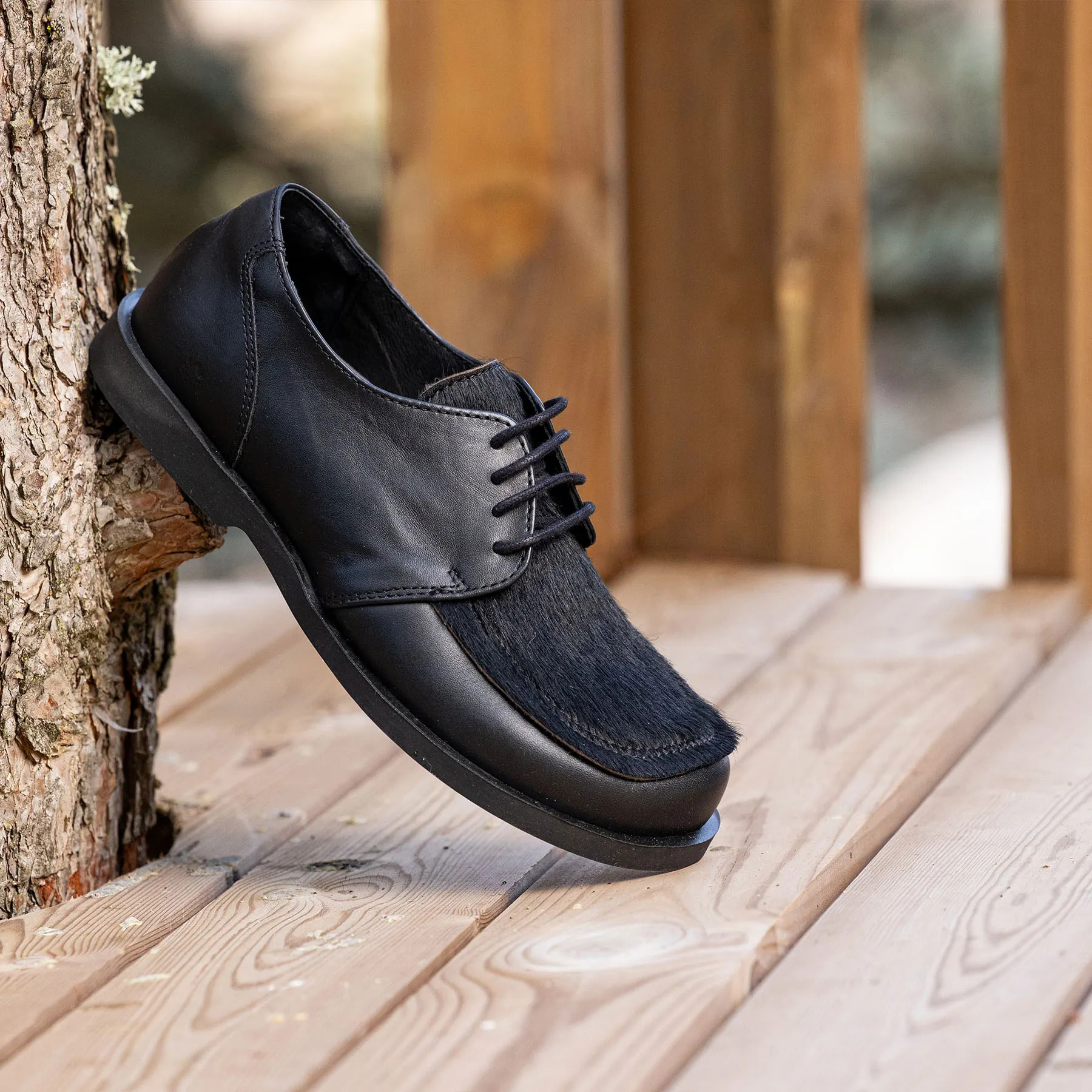 Zapatos N5876P SOFT NAPPA-POTRO BLACK / ARENISCA color Black