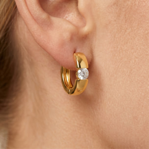 Pendientes de Circonita Brillante acabado en oro amarillo de 18k