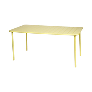 Table de jardin métal 6-8 places. jaune. Amelia. 160x90xH72.5cm