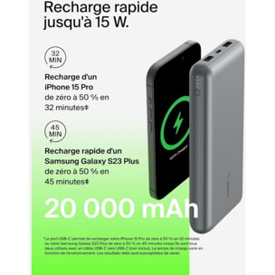 Batterie externe BELKIN 20 000 mAh grise