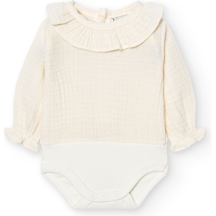 Body bebé manga larga cuello bambula