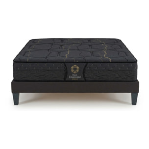 Ensemble Black Diamond 2 places | Ressorts + Accueil Memoire de forme avec sommier en bois