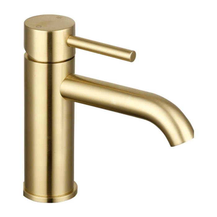 Mitigeur lavabo bec bas PAINI Ortence laiton brossé avec vidage clic clac