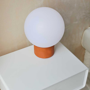 Lampe de table touch effet beton orange LED TERRA TERRE CUITE h 25 cm
