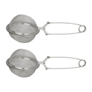Ensemble de 2 Boules à thé type Pinces à thé en inox 18,5 cm Fackelmann