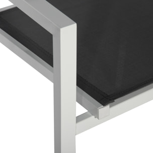 Lot de 8 chaises en aluminium blanc - textilène gris