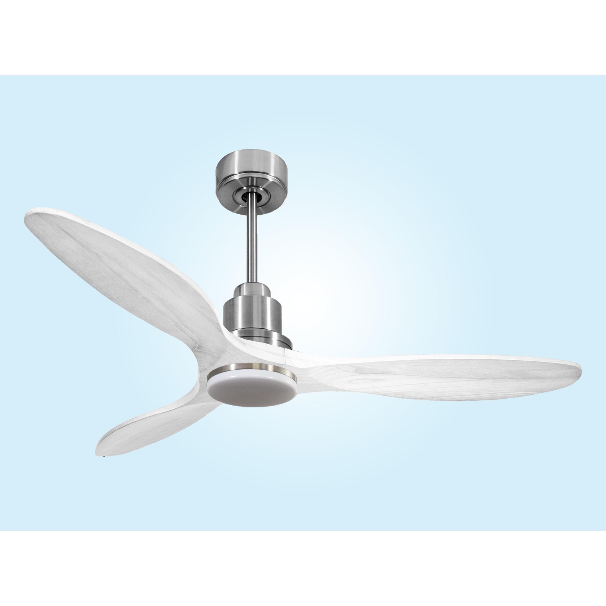 Ventilador de techo Modo Invierno/Verano Termostato Dimable Wifi Motor DC Techos Inclinados Mando a Distancia Luz tres tonos Hypersilence Memoria Vendible Shopify (AUTOMATICO) SantoriniD132C04LED64540 PURLINE