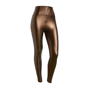 Pantaloni WR.UP® vita altissima in similpelle metallizzata