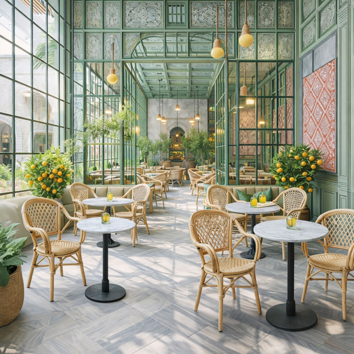 Lot de 2 fauteuils de table en rotin synthétique CAPRI