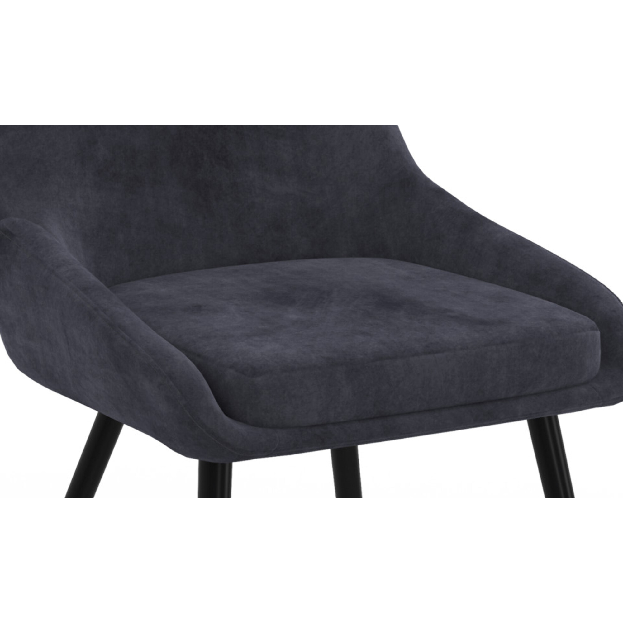 Chaises Olivia velours gris foncé pieds métal - lot de 4