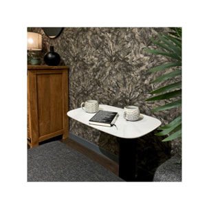 Bout de canapé en céramique blanc effet marbre H. 55 cm - LEVIN