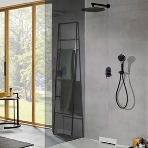 Pommeau de douche VILLEROY & BOCH Verve Showers 3 jets + Flexible de douche Universal Showers 160 cm Noir mat