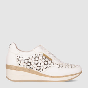 Zapatos de Piel - Blanco - Tacón: 4 cm