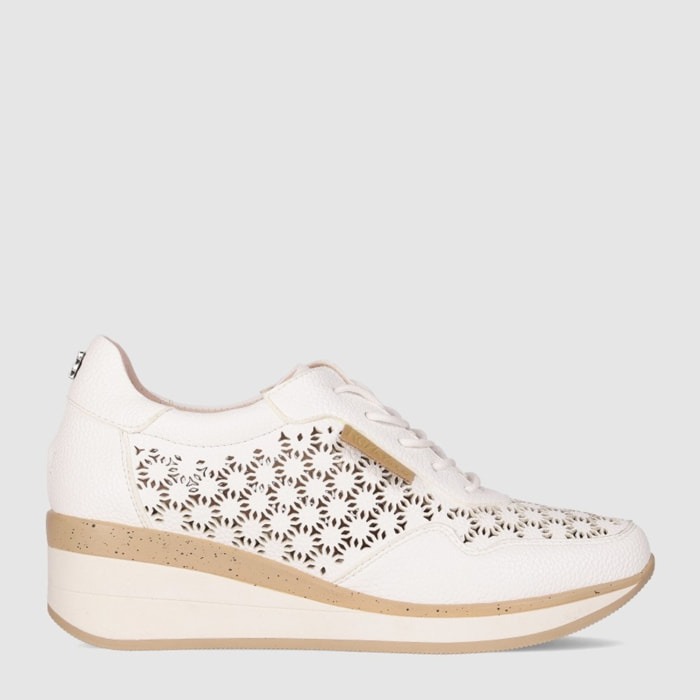 Zapatos de Piel - Blanco - Tacón: 4 cm