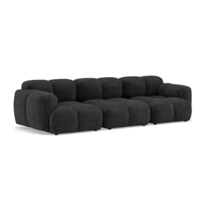 Grace - canapé modulable 3 places en velours texturé - Gris Anthracite