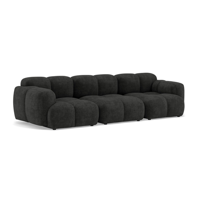 Grace - canapé modulable 3 places en velours texturé - Gris Anthracite