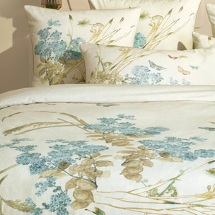 Housse de couette pur coton lavé imprimé beige Caprices parchemin