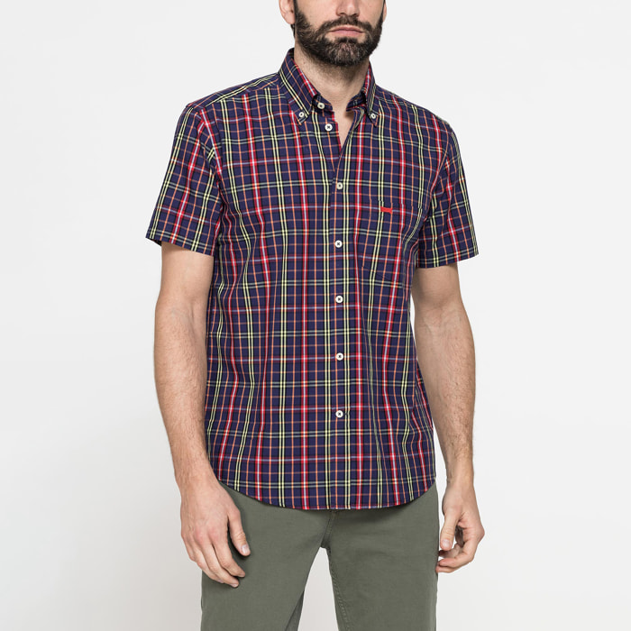 CAMICIA A MANICA CORTA IN COTONE CON FANTASIA