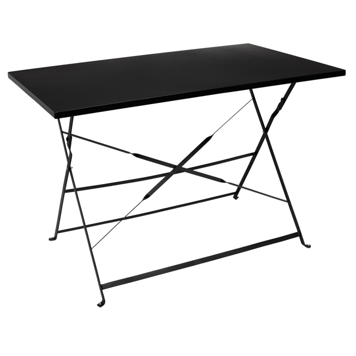 Table De Repas Pliante Palerme Noir 110x70x71cm