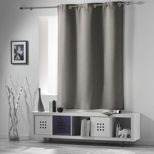 Rideau court obscurcissant 90 % adapté radiateur - Gris Perle