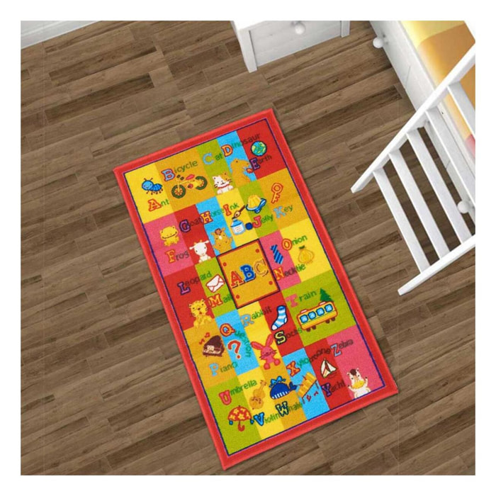 Tapis enfant abécédaire, lavable en machine à 30°C