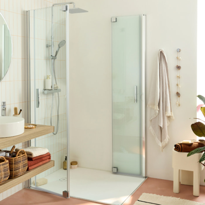 Porte de douche pliante 80 x 200 cm Contra chromé