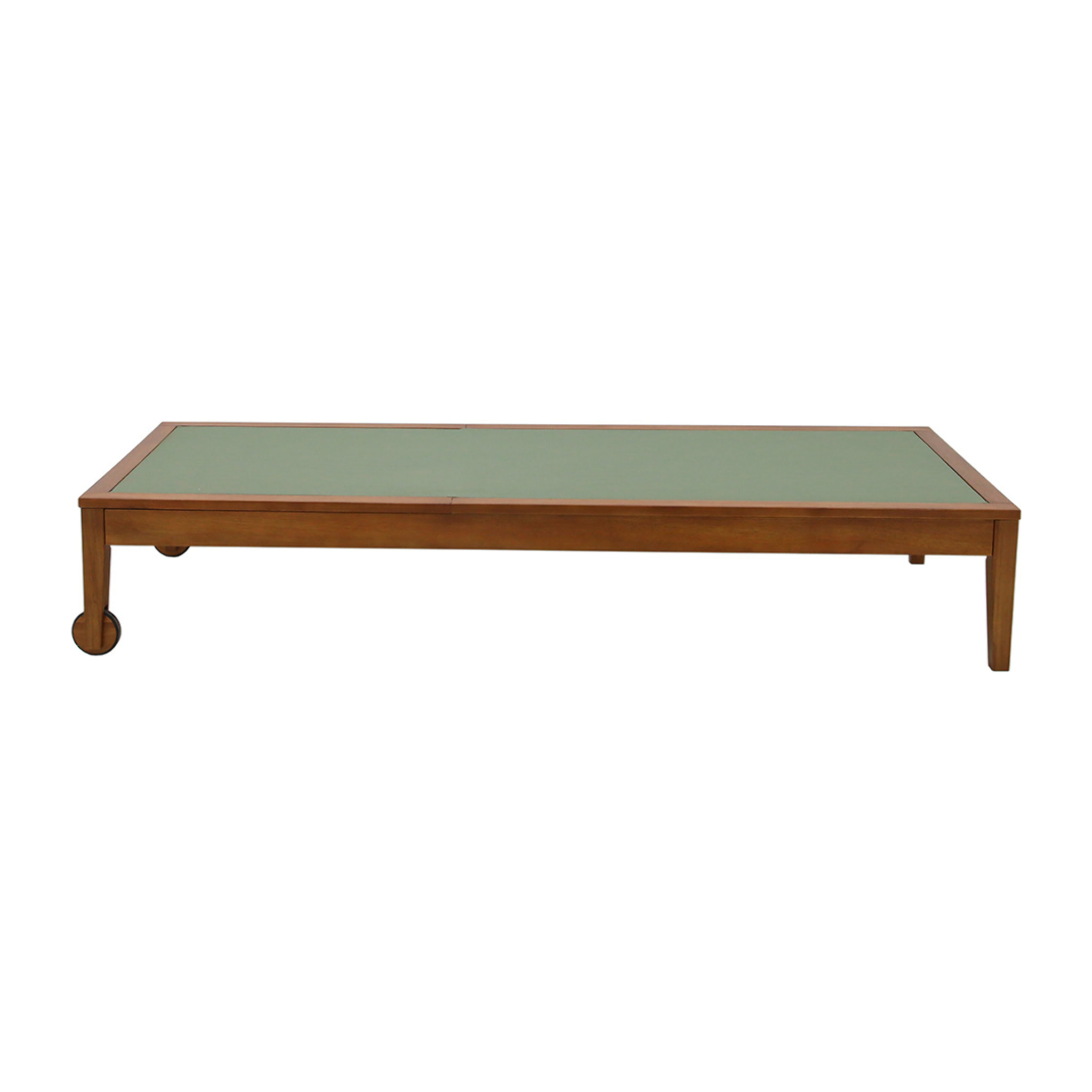 Bain de soleil vert kaki et bois massif NAVEEN