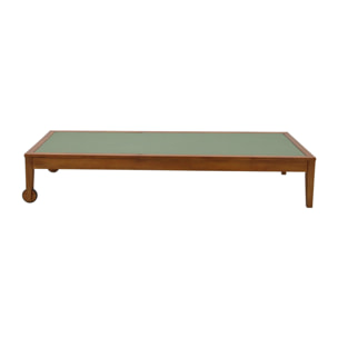 Bain de soleil vert kaki et bois massif NAVEEN