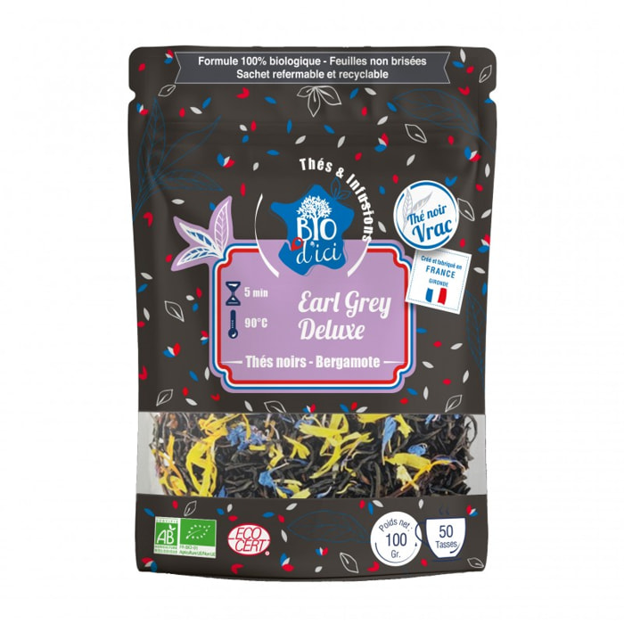 Earl Grey Deluxe - Thé Noir Bio - Sachet Vrac 100g