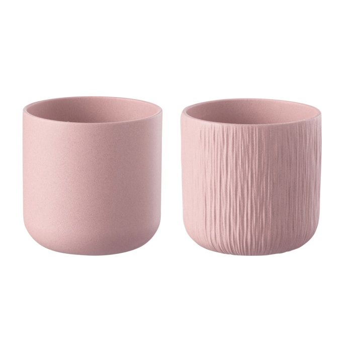 J-Line cache-pot Gen - céramique - rose - extra large - 2 pièces - Ø 20.5 cm