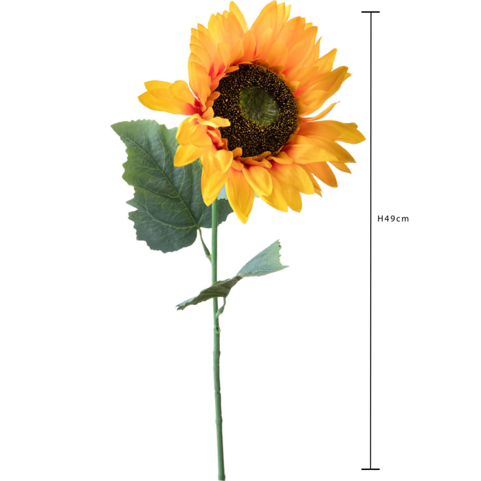 Girasole per 1 49 Cm - Pezzi 12 - 18X49X18cm - Colore: Giallo - Bianchi Dino - Fiori Artificiali