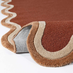 Tapis en mélange de laine à bordure festonnée RIVO