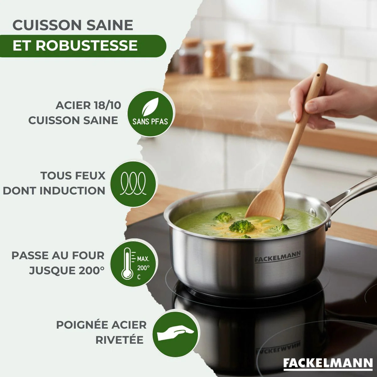 Casserole en inox 18/10 Triply Fackelmann Vita3