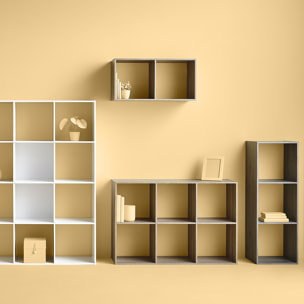 Étagère 6 cases indus "Mix N' Modul" effet bois foncé