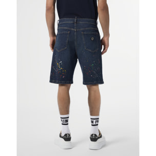PHILIPP PLEIN Denim Shorts Paint