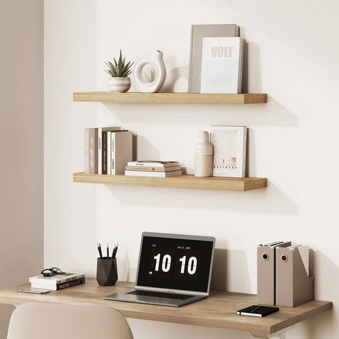 Mensola a muro moderna sospesa Rovere Artisan 80 cm