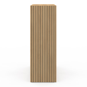 Meuble de rangement cube Faustine 6 case effet lattes