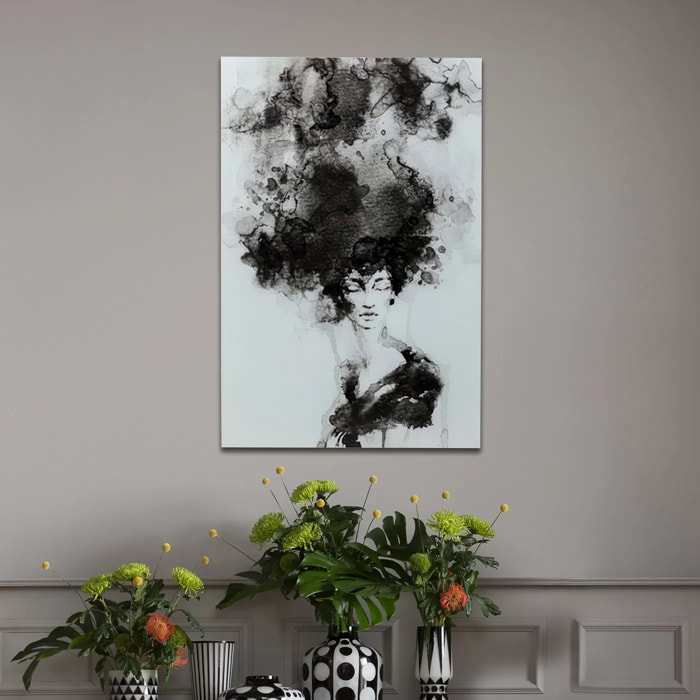 Tableau en verre fumée cheveux 100x150cm Kare Design