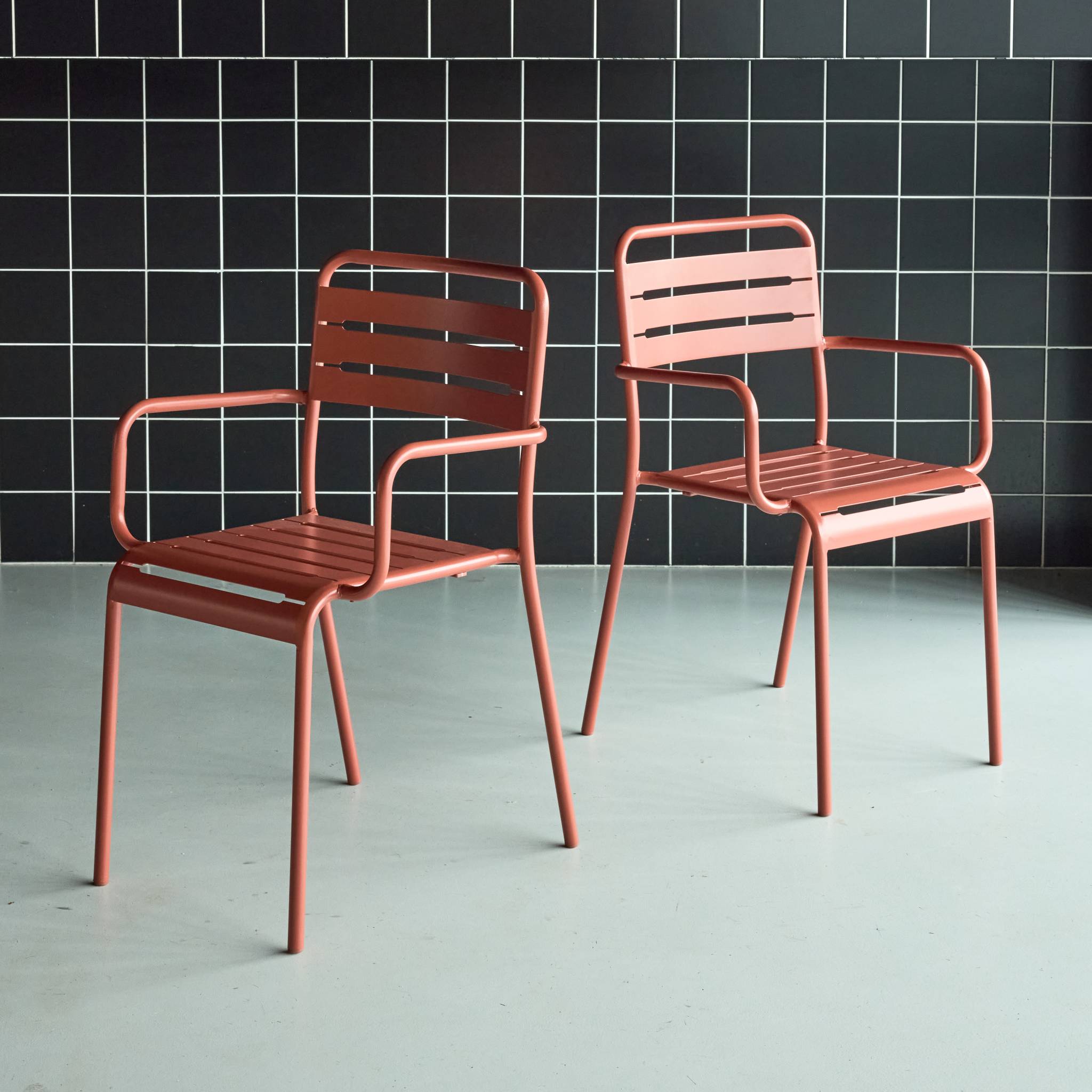 Fauteuil de jardin acier (lot de 2) AMÉLIA