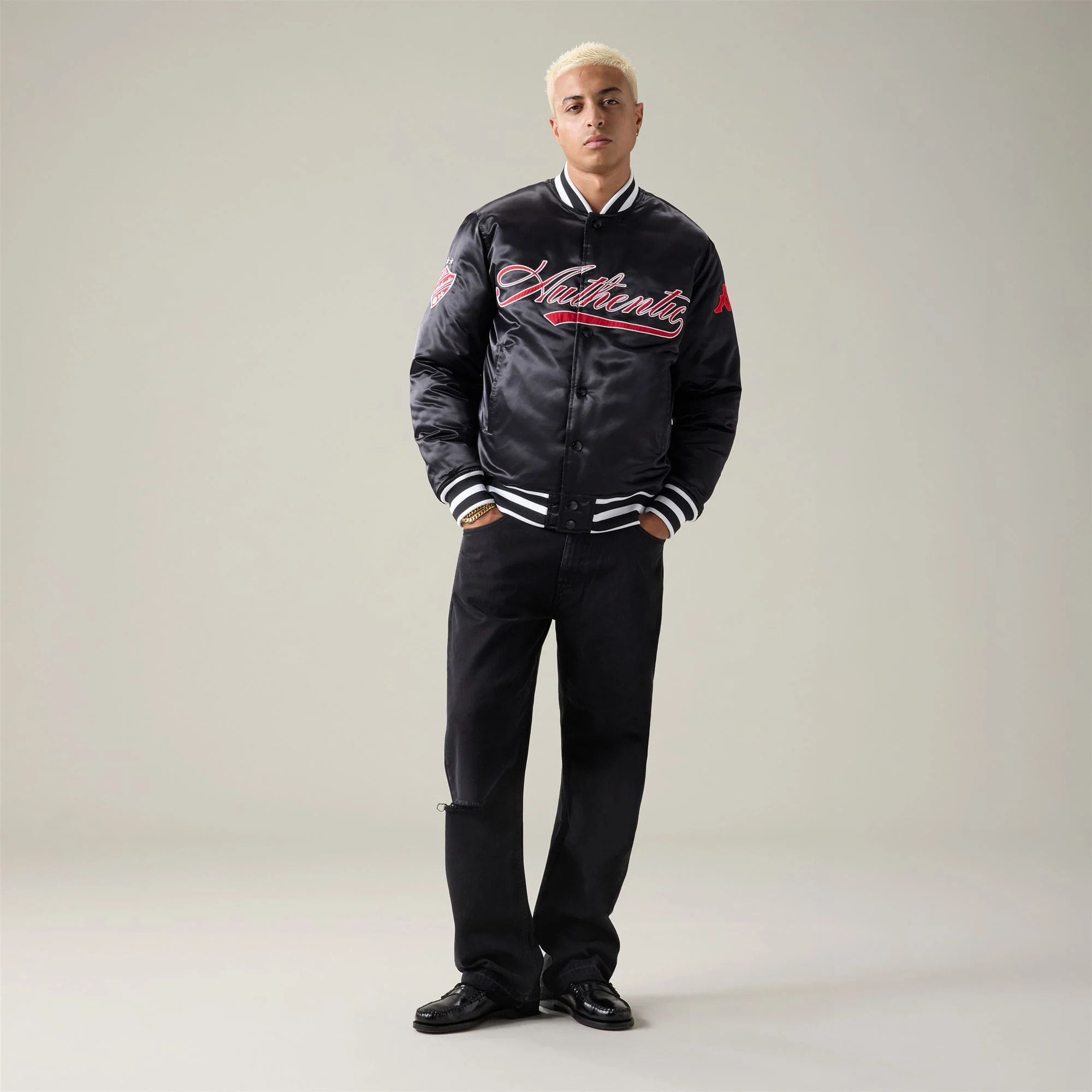 Kappa - Chaquetas Hombre Negro - Authentic Olao