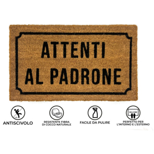 Zerbino Ingresso Casa Antiscivolo In Cocco Scritte Divertenti Attenti al Padrone