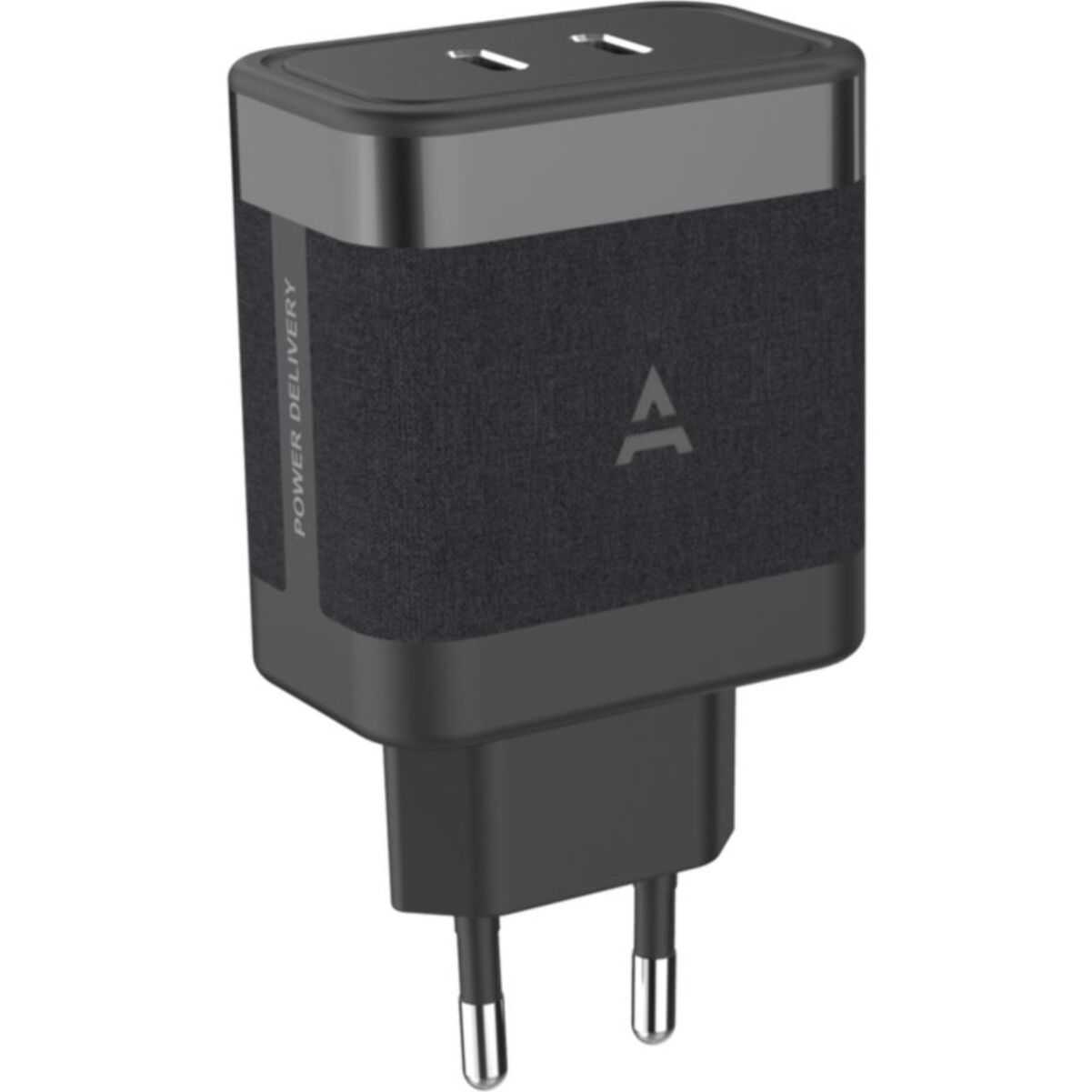 Chargeur + câble ADEQWAT 65W 2 USB-C + Câble USB-C 2M - Noir