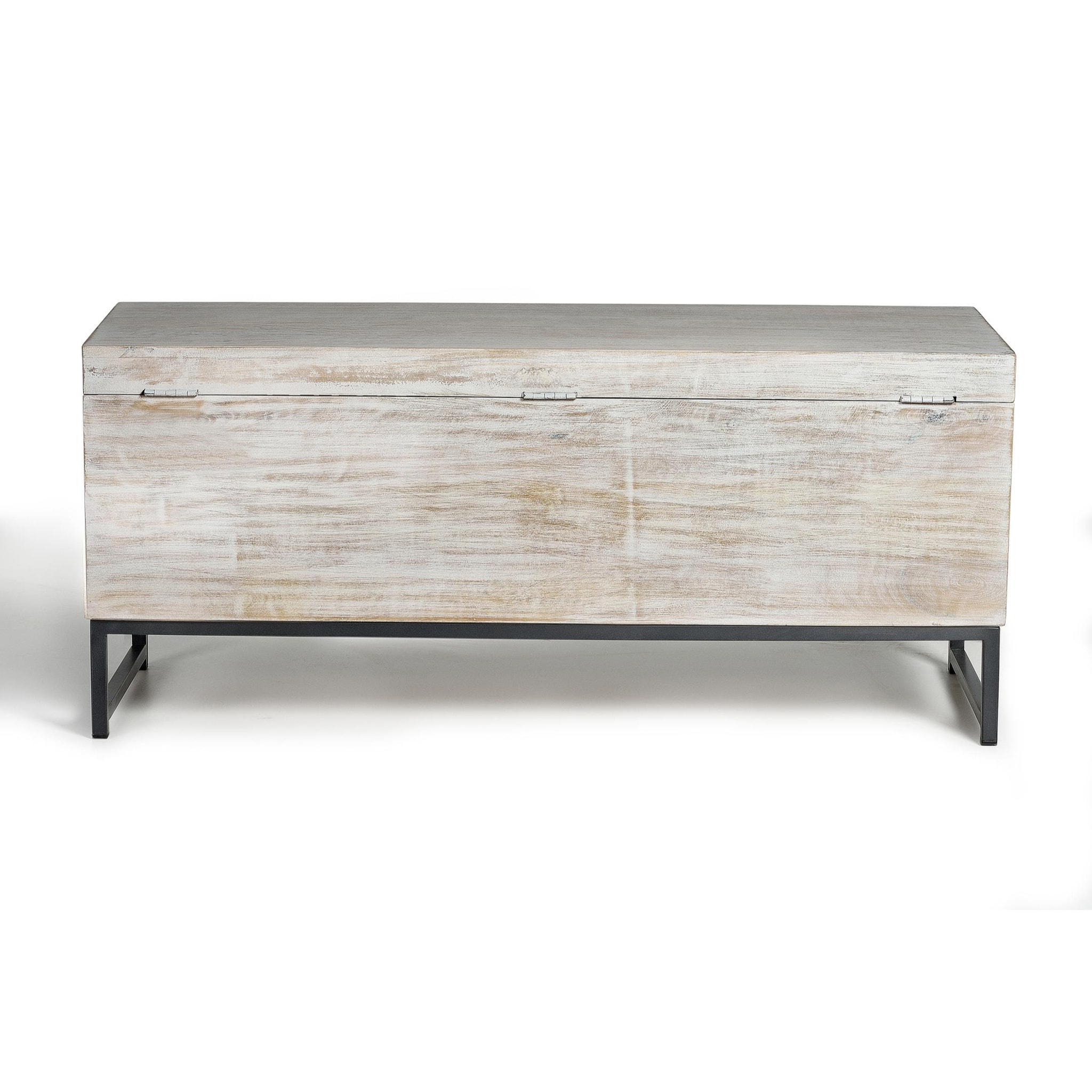 Baúle de Madera de Mango 116 Cm Estilo Étnico Boho Tallado