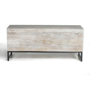 Baúle de Madera de Mango 116 Cm Estilo Étnico Boho Tallado