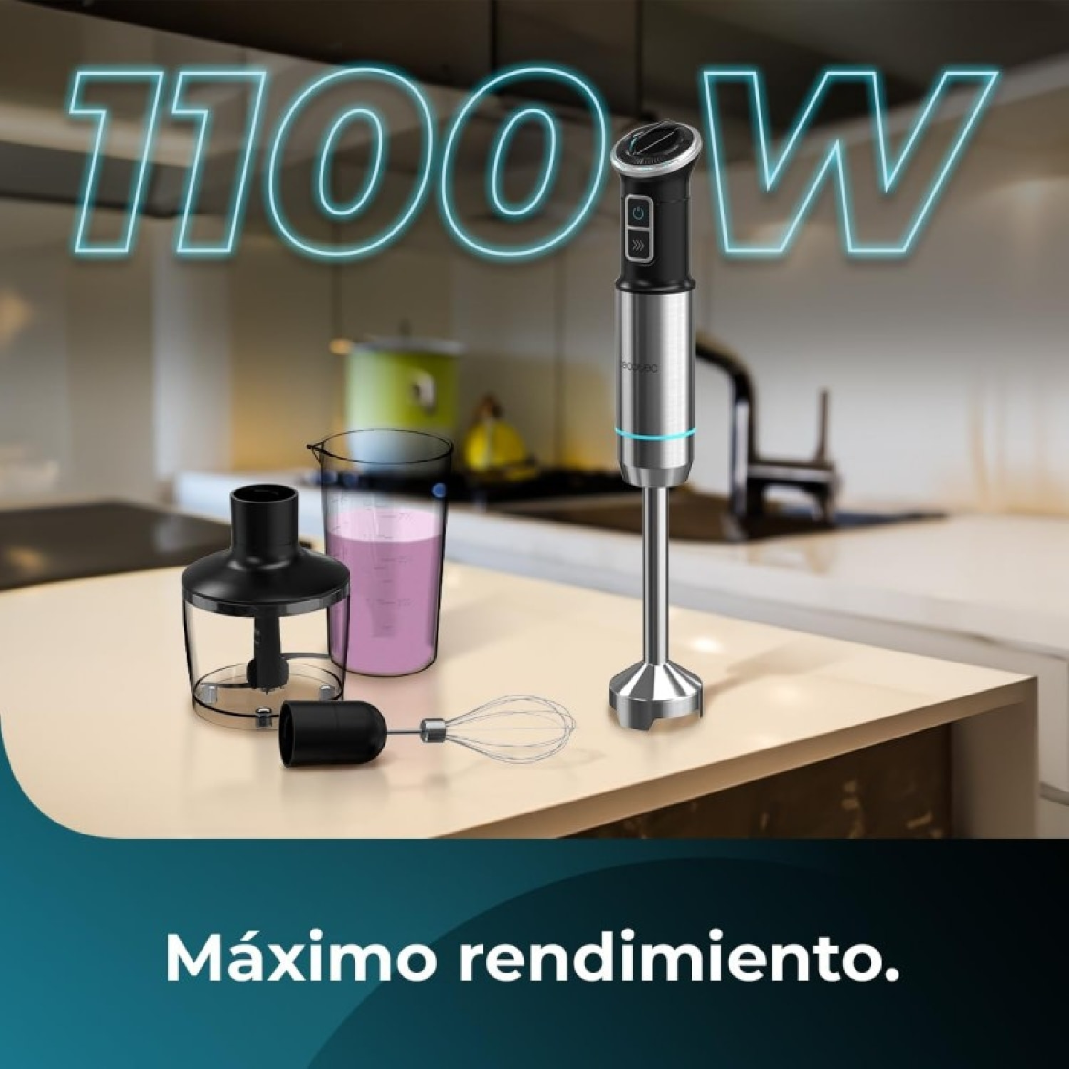 Cecotec Batidora de mano Power Neutron 1100MAX Cream&Crush