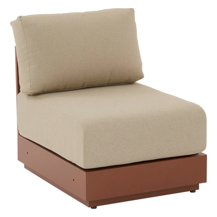 Chauffeuse de jardin Allure beige/acajou déhoussable