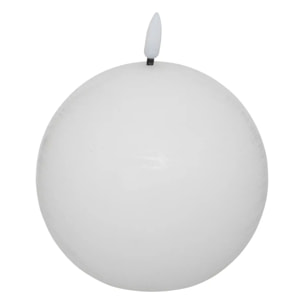 Bougie boule LED Molia D.10cm blanc