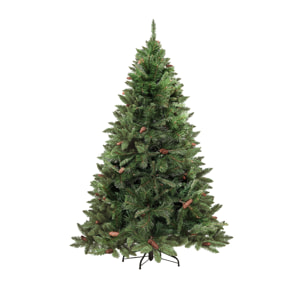 Albero di Natale 210 cm Camden, Pino artificiale, Albero effetto reale, Alberello natalizio extra folto, 139x139 h210 cm, Verde